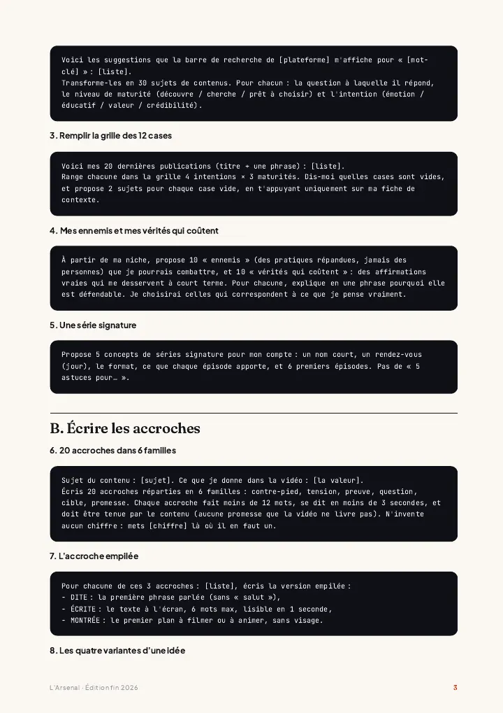 Extrait des prompts IA